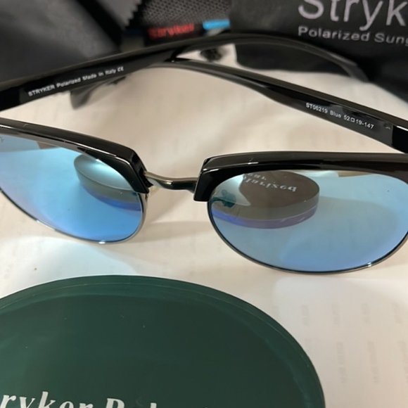 BNIB Stryker Popular UNISEX Club Master style Black /Aqua Blue Polarized ST06219 - Picture 4 of 8